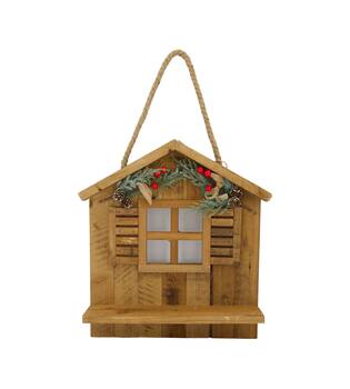 Hanger chalet historic wood 38.5x11x41cm - Natural