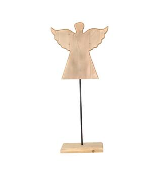 Statue angel historic wood 38x16x86cm KD - Natural