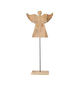 Statue angel historic wood 49x18x118cm KD - Natural