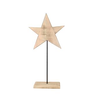 Statue star historic wood 38x16x86cm KD - Natural