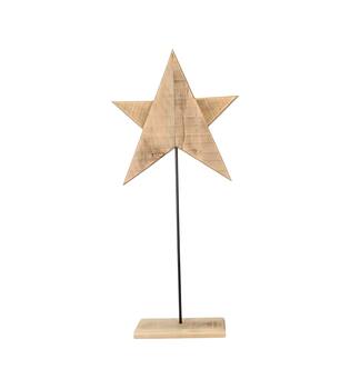 Statue star historic wood 47x18x115cm KD - Natural