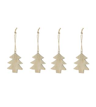 Bundle tree historic wood with hanger 10x1.5x11cm 4pc - Natural