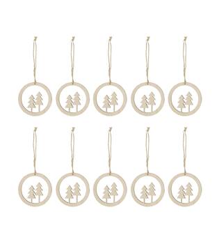 Hanger tree poplar wood bundle 10x0.5x10cm 10pc - Natural