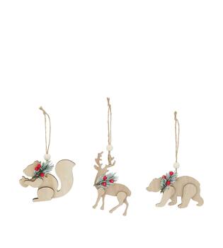 Hanger animal poplar wood 12x12x12cm A3 - Natural