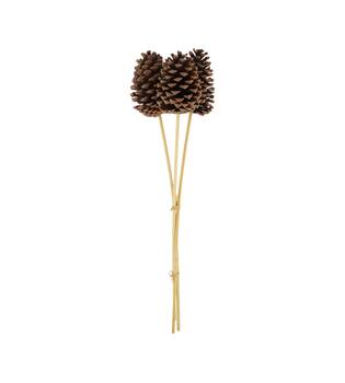 Pinecone nature on stick 14x14x55cm 3pc - Natural