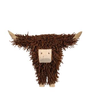 Statue ox rattan 118x63x66cm - Natural