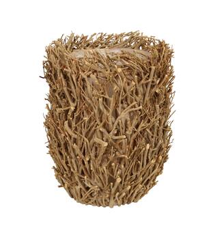 Planter tea branch with plastic 28x28x38cm - Natural