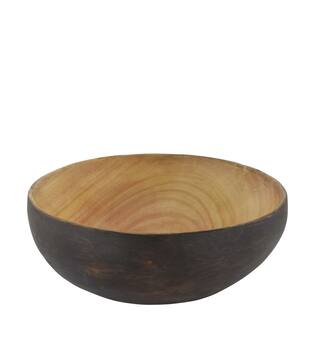 Bowl round paulownia wood 28x28x11cm - Brown