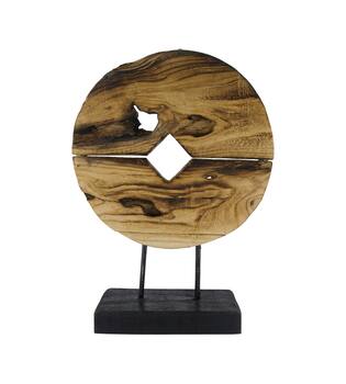 Statue round paulownia wood 34x14x48cm - Natural