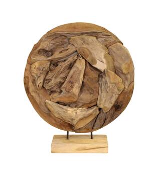 Statue round erosion wood 58x14x67cm