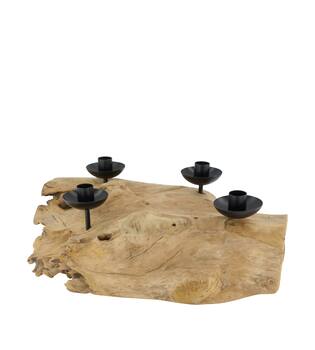 Dinnercandle holder erosion wood 38x25x15cm