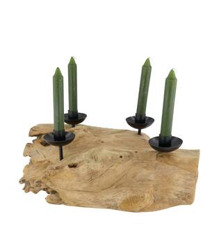 Dinnercandle holder erosion wood 38x25x15cm