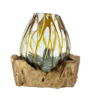 Root gamal wood with glass 26x22x26cm