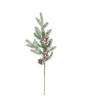 Branch berry and pinecone artificial 77x30x5cm - Green