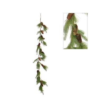 Garland pine needle with pinecones artificial 180x15x6cm - Green