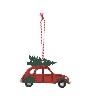 Hanger car tree metal 11x0.3x7cm - Red