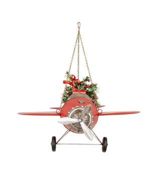 Figurine airplane metal 45x49.5x38cm - Red