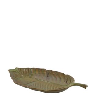 Tray leaf ceramic 46.5x25x3.5cm