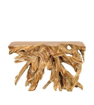 Table teak wood rectangular 118x39x75cm Natural