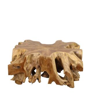 Table teak wood square 100x100x45cm Natural