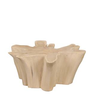 Table teak wood 98x98x45cm Bleached
