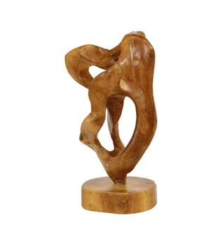 Statue teak wood on stand 50x30x70cm Natural