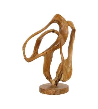 Statue teak wood on stand 50x30x70cm Natural