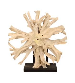 Statue teak wood on stand 118x30x118cm