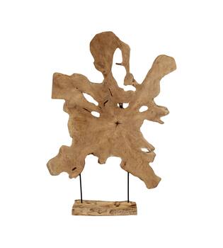Statue organic teak wood on feet 90x20x140cm