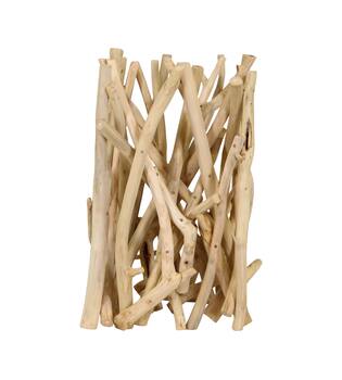 Flower base teak wood square 38x38x58cm Natural