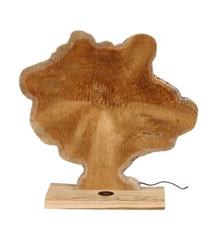Table lamp organic teak wood 58x15x60cm Natural