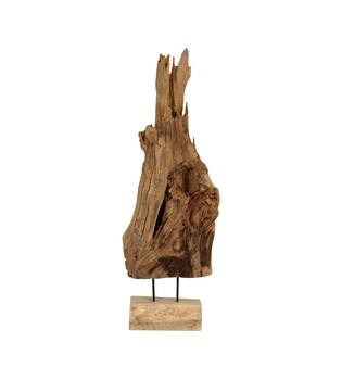 Statue bois de teck 38x28x118cm naturel