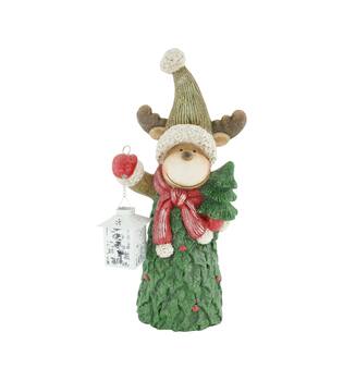 Figurine reindeer with lantern magnesium 22x15x50cm Mixed