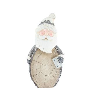 Beeldje sneeuwpop magnesium 21x11x40cm grijs wit