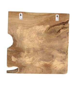 Art mural tranche bois de teck 50x50x5cm naturel