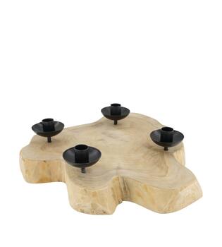Dinnercandle holder teak wood 40x40x6.5cm
