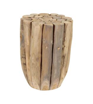 Side table teak wood d28h38cm Natural