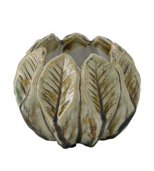 Vase leaf ceramic 14x14x11cm