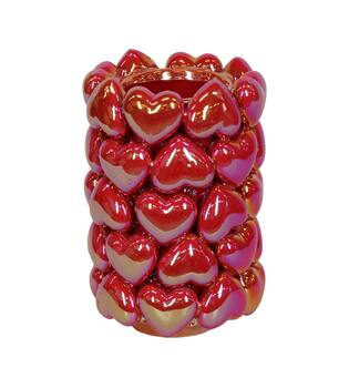 Vase Keramik Herz d17.5h26cm rot