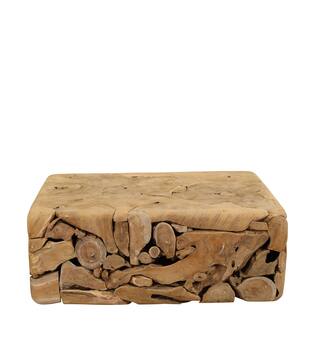 Table bois de teck rectangulaire 78x118x45cm naturel