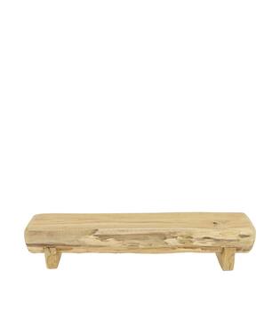 Plateau bois de teck sur pied 38x10x8cm naturel
