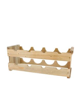 Winebottle holder teak wood 50x20x20cm - Natural
