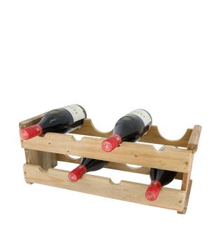 Winebottle holder teak wood 50x20x20cm - Natural