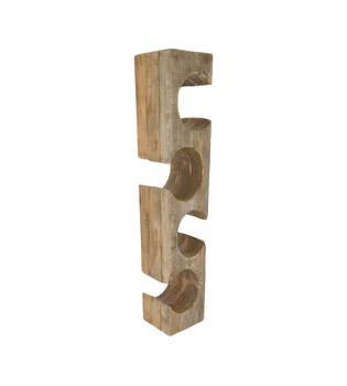 Porte-bouteille de vin bois de teck 11x11x58cm naturel