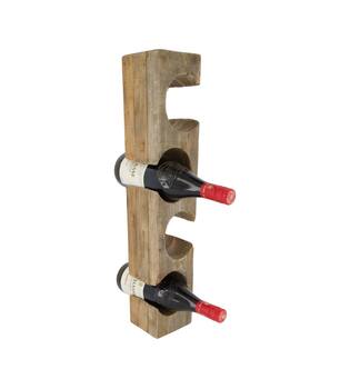 Winebottle holder teak wood 11x11x58cm