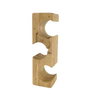 Winebottle holder teak wood 11x11x38cm - Natural