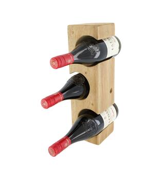 Winebottle holder teak wood 11x11x38cm - Natural