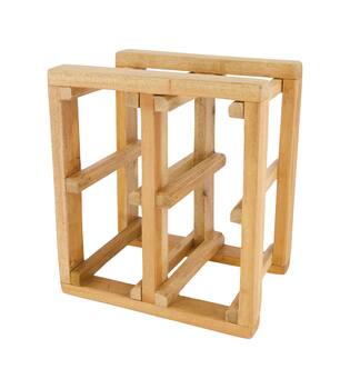 Winebottle holder teak wood 27x20x29cm