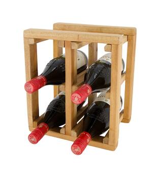 Winebottle holder teak wood 27x20x29cm