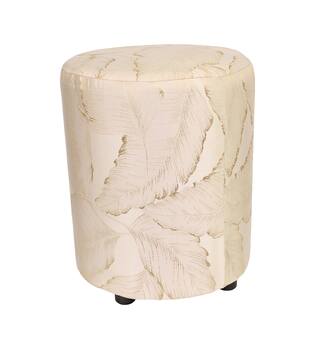 Pouf polyester round d38h48cm White Gold